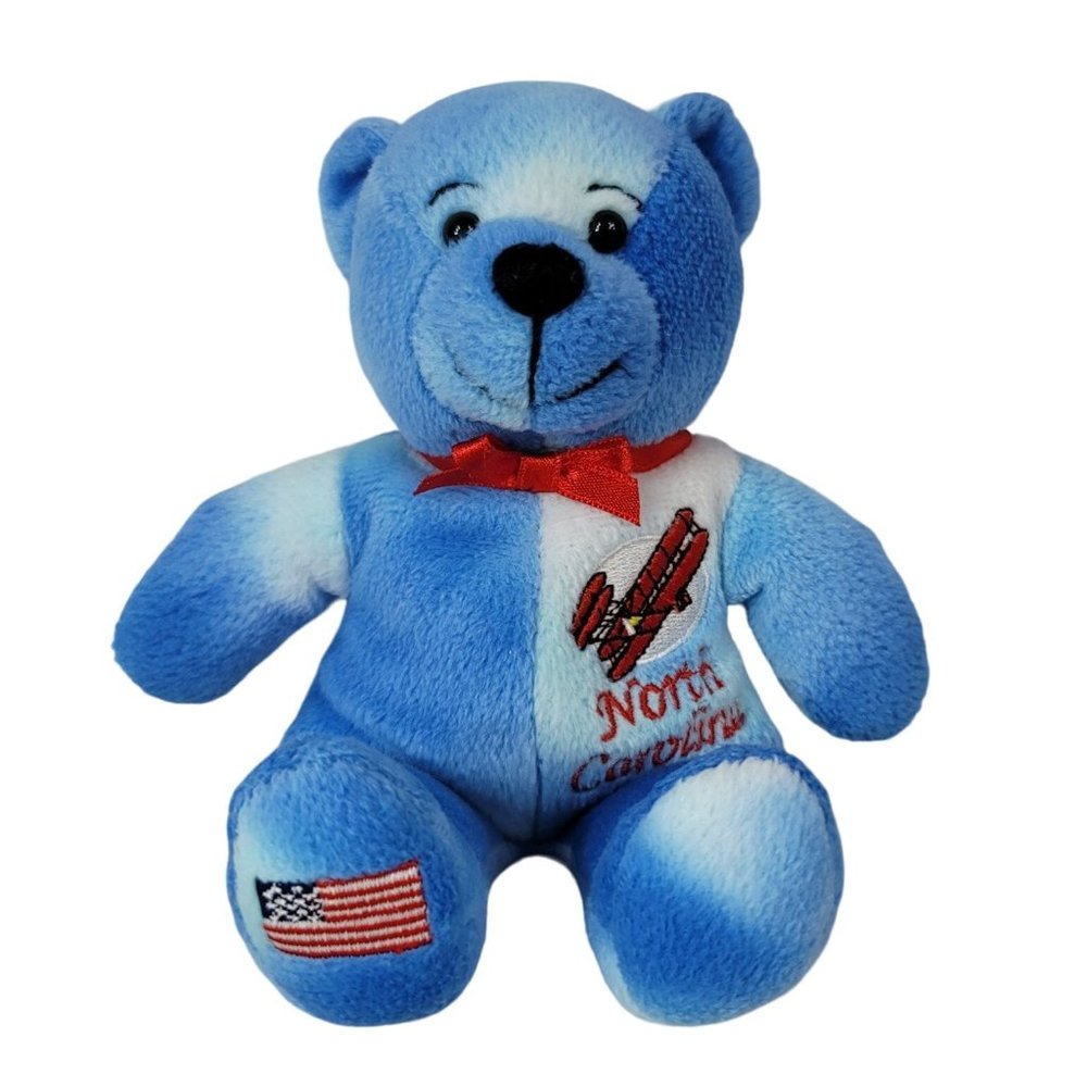 North Carolina First In Flight Bear Plush Blue 8" Embroider American Flag